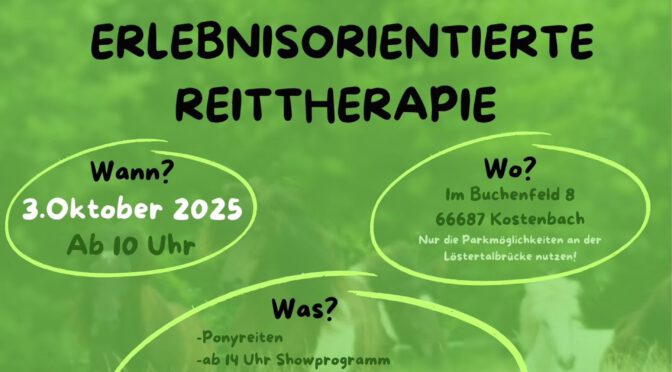 Maustag am 3. Oktober – 15 Jahre Erlebnisorientierte Reittherapie